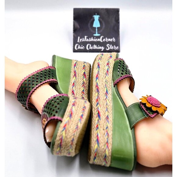 Spring Step L'ARTISTE Women Virgie Floral Platform Sandals Size 10.5 2229 - Picture 12 of 16